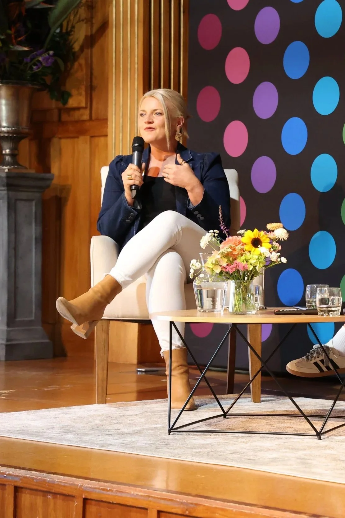 Kristen Enright speaking at a leadership event